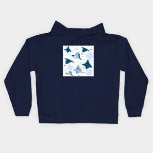 Flying stingrays on white Kids Hoodie